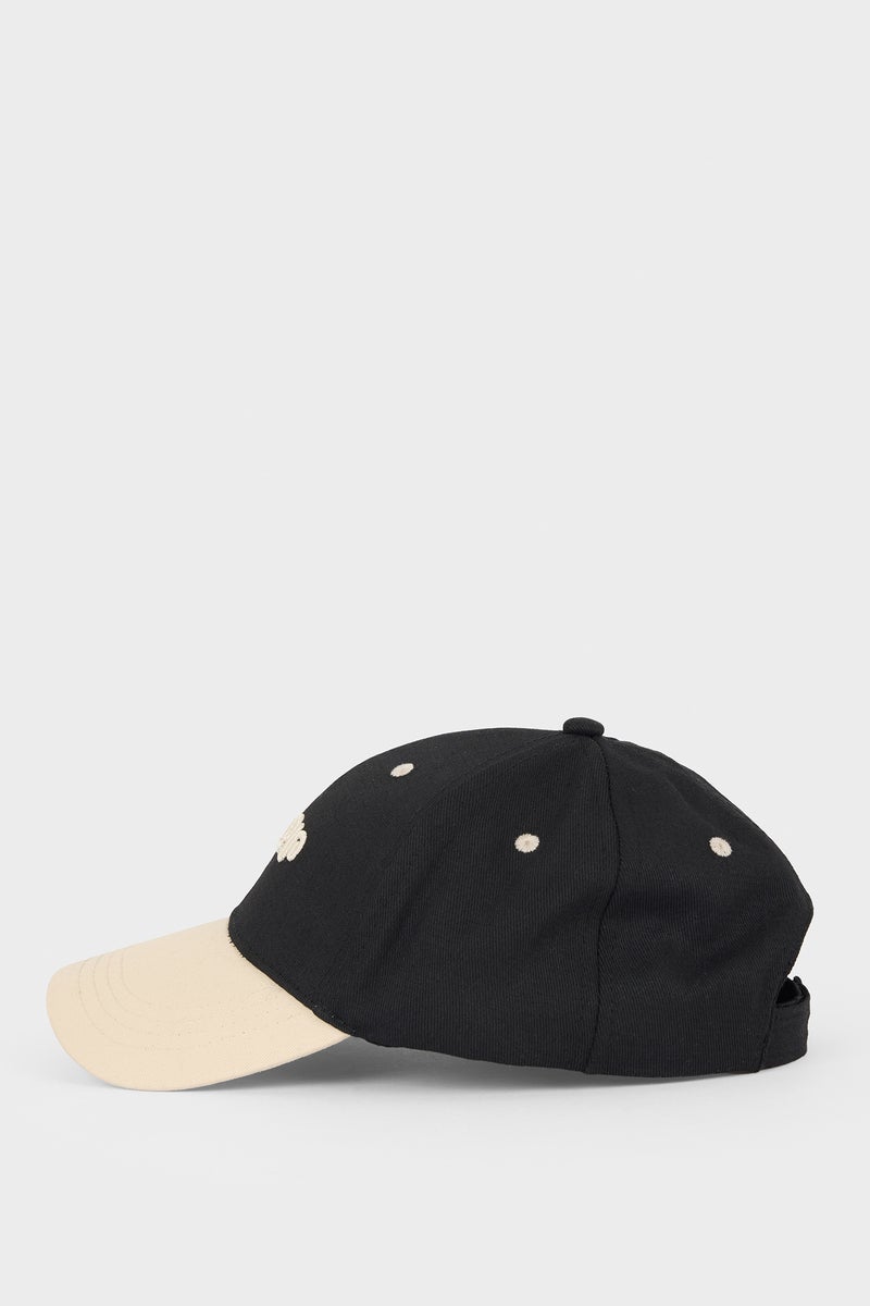 DeFacto Blue Man Boy Label Printed Woven Baseball Basketball Cap Casual - Image 3